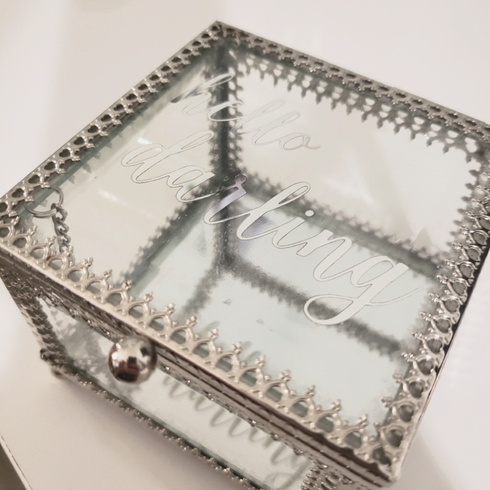 Nicole Miller Glass Jewelry Box